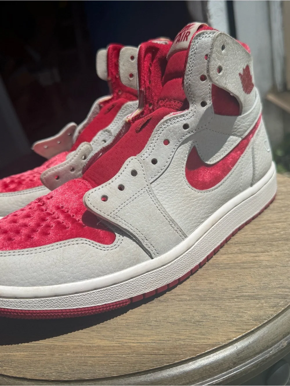 Nike High-Top Sneakers in Red and White